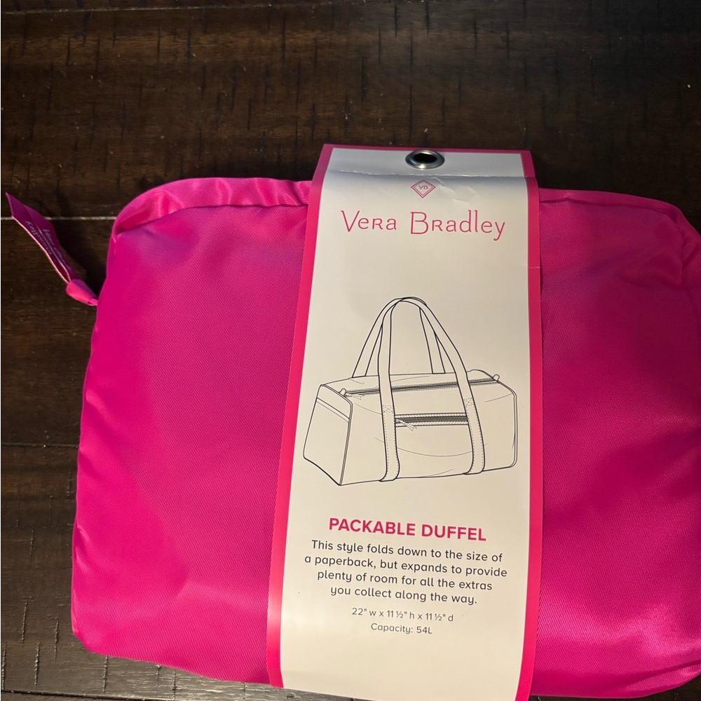 Vera Bradley Fuchsia Packable Duffel Bag